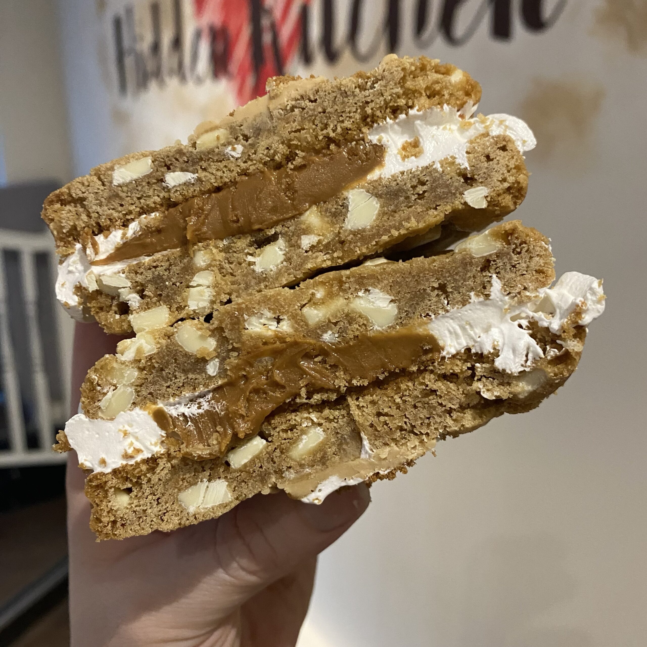 Biscoff and White Chocolate Cookie Sandwich