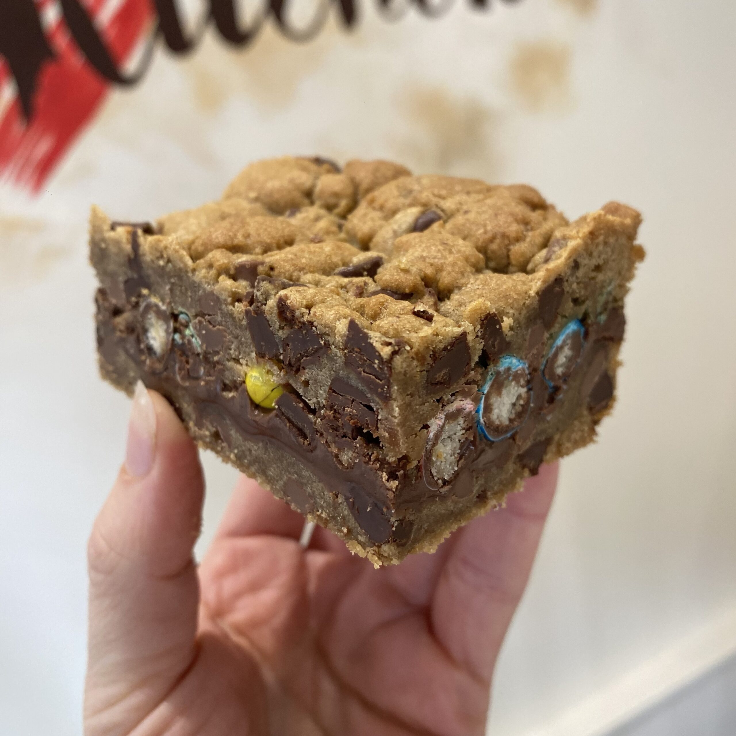 Nutella and Crispy M&M Cookie Slice
