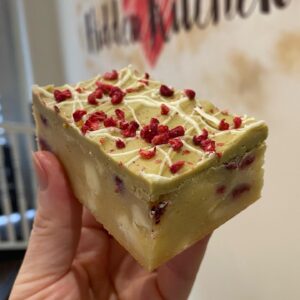 Pistachio and Raspberry Blondie