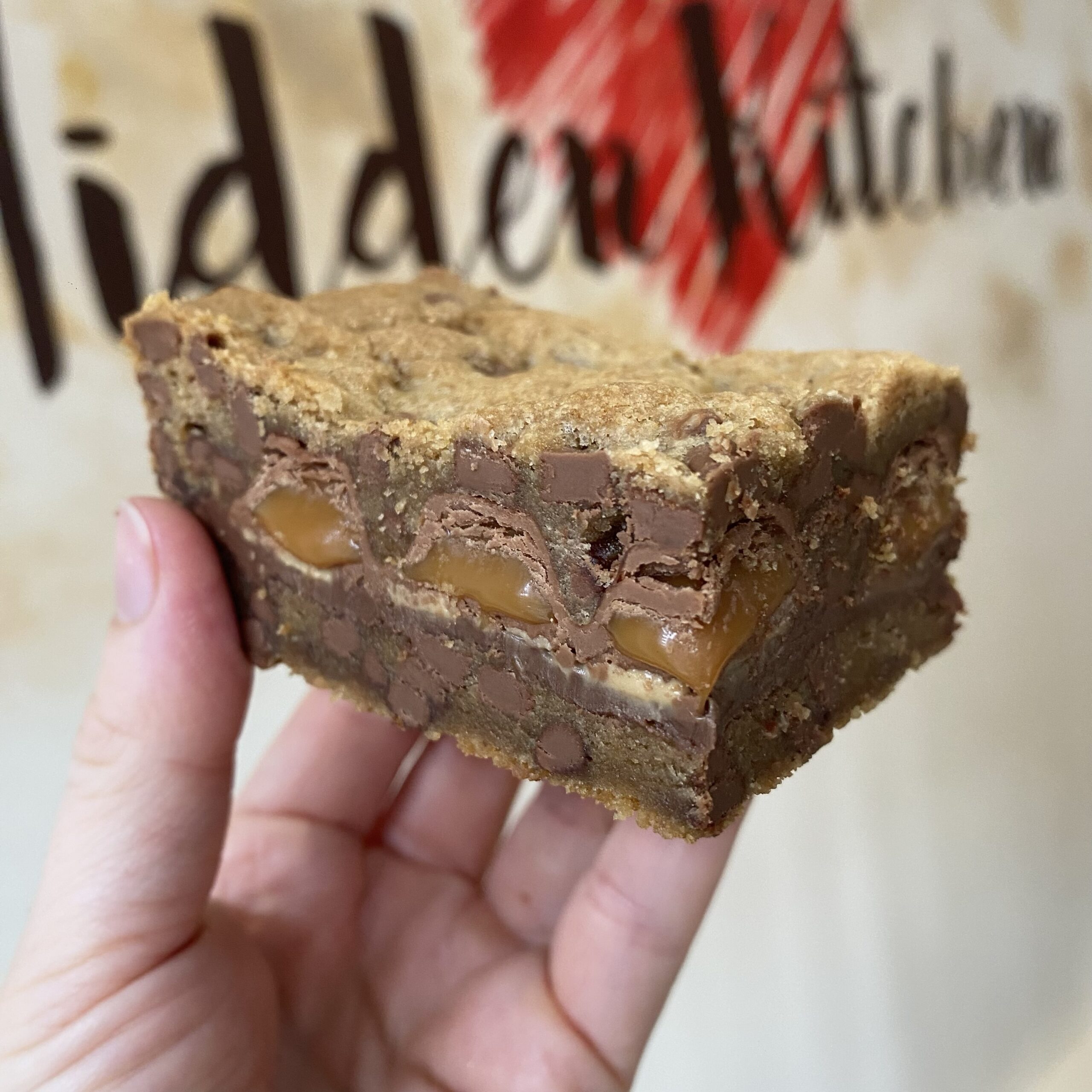 Cadburys Caramel Stuffed Cookie Slice