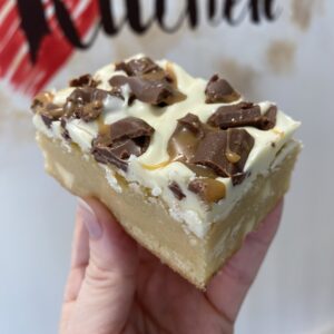 White Chocolate & Galaxy Caramel Blondie