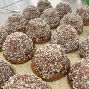 Raspberry Coconut Teacake Cookie