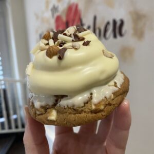 White Kinder Bueno Teacake Cookie