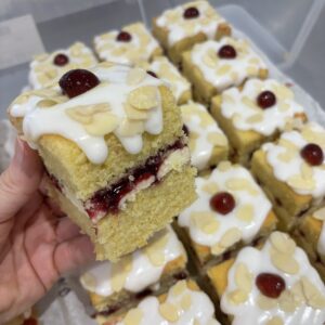 Cherry Bakewell layer Cake