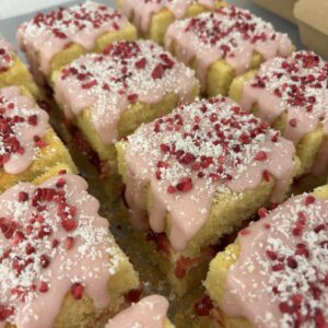 Raspberry and Coconut layer Cake